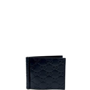 GUCCI Signature Leather Clip Wallet